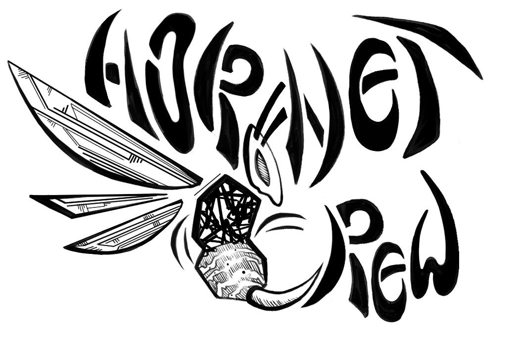 "Hornet T-Shirt" (4-9-24). This was the design I used and workshopped with my Crew class for our Polaris Games 2024 T-shirts